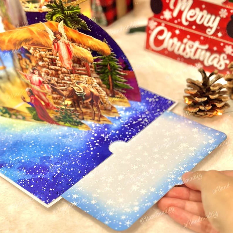 🎄🎅Early Christmas Promotion - 49% OFF🎄Handcrafted 3D Nativity Scene Christmas Scene Greeting Card