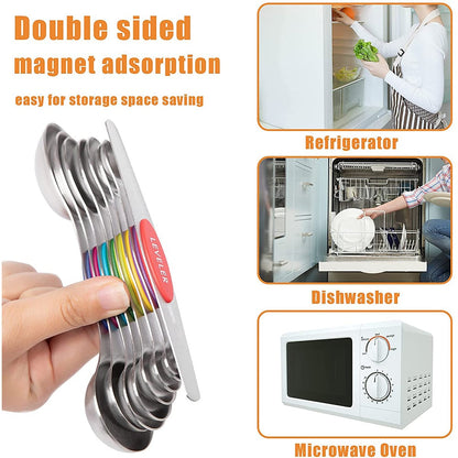 💖Welcome Fall With 49%OFF-Stainless Steel Magnetic Measuring Spoons Set