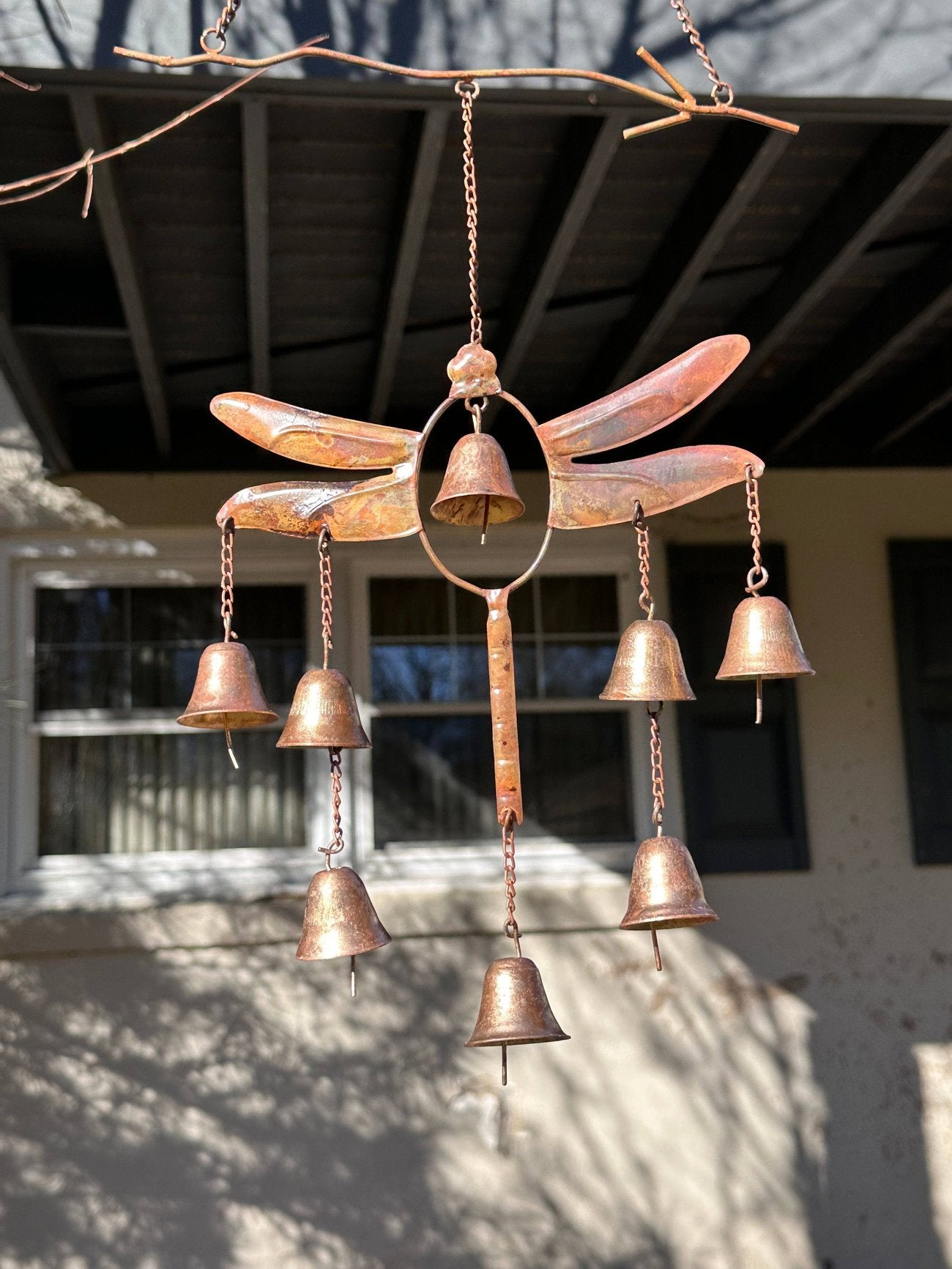 💖Gift - Handmade Dragonfly With Bells Wind Chime