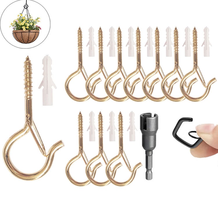 🌲Christmas Sale 49% OFF🌲 -10pcs Square Snap Hanging Hooks - Anti-Drop Bonsai Hooks with Safety Buckles for Christmas Rope String Lights