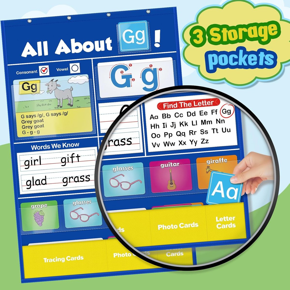 🔥LAST DAY SALE 📚Alphabet Learning Pocket Chart