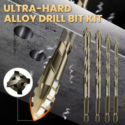 🔥2025 Hot Sale 50% OFF🔥High-Strength 4-Flute Serrated Eccentric Drill Bit Kit
