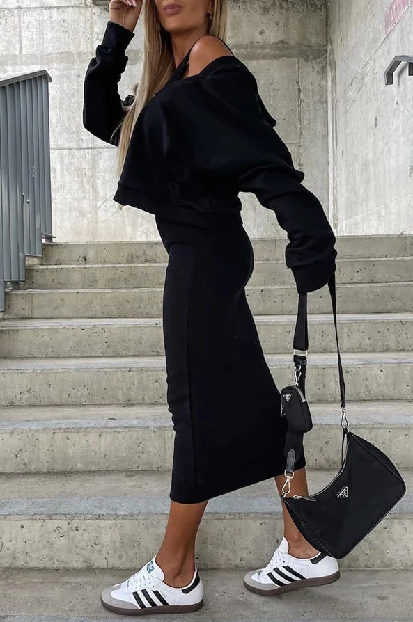 Women's Sleeveless Dress & Short Hoodie 2 Piece Set