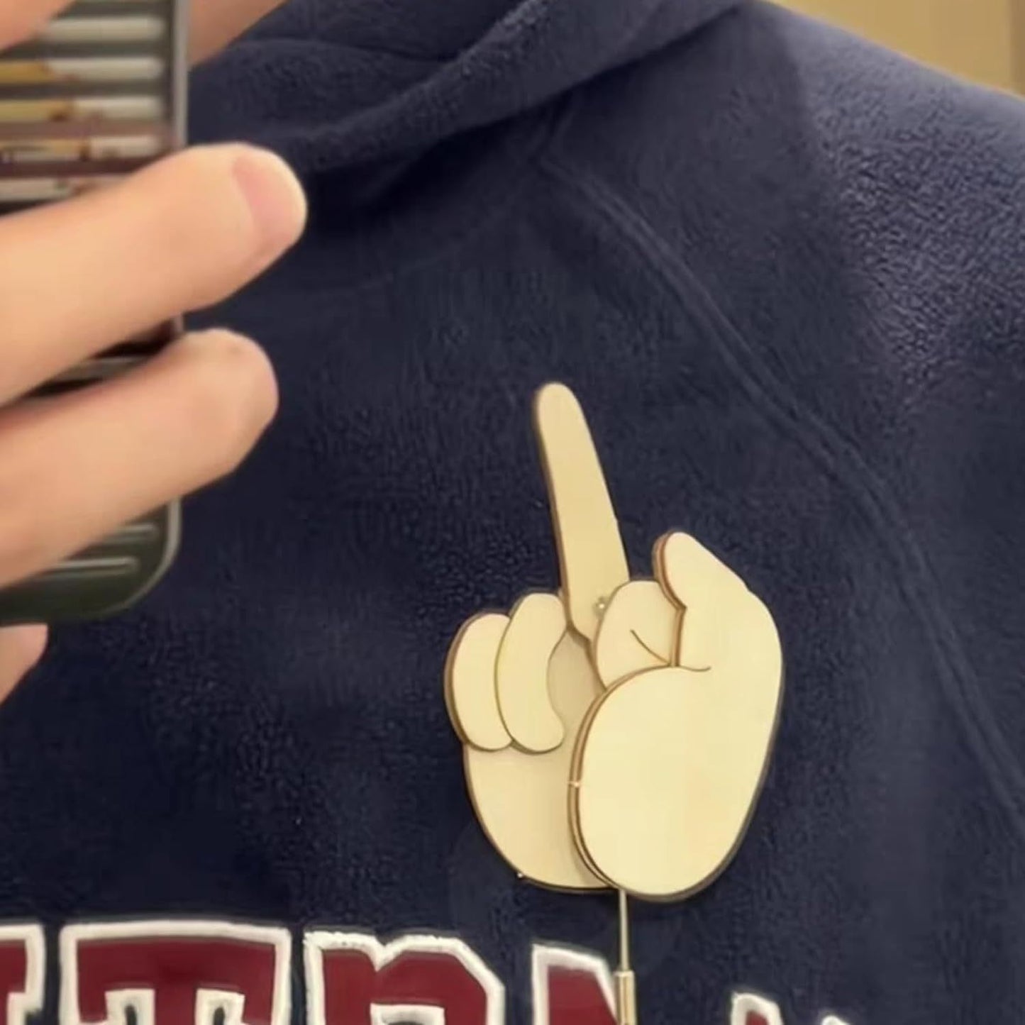 ✨Mother's Day Hot Sale 50% OFF--🤣Funny Wooden Finger Brooch