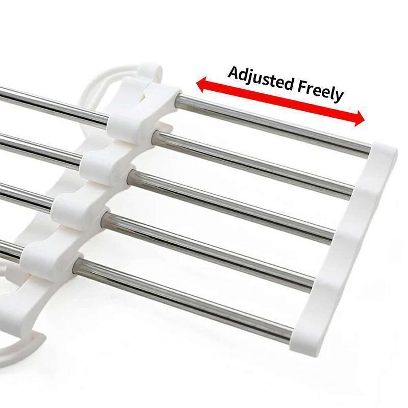 🔥Multi-functional Pants Rack - Closet Multiple Layers Multifunctional Uses Rack Organizer for Trousers Scarves Slack (1 Pack with 5 Metal Clips)