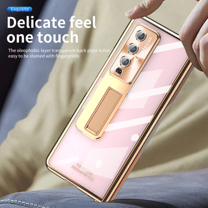 Magnetic Hinge Plating Case For Galaxy Z Fold5 Fold4 Fold3 With Double Hinge Protector