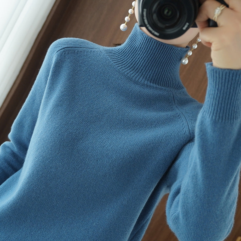 Women's Solid Turtleneck Knit Sweater