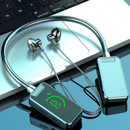 Waterproof Wireless Neckband Bluetooth Headphones with Display