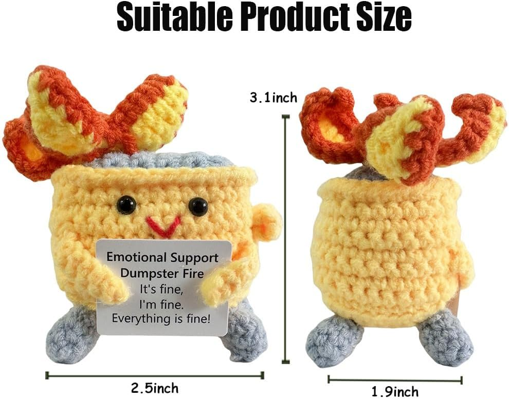 New Positive Energy Potato Hug Pocket Mini Handmade Plush Wool Knitting Doll with Card Funny Christams Gift Home Room Decoration