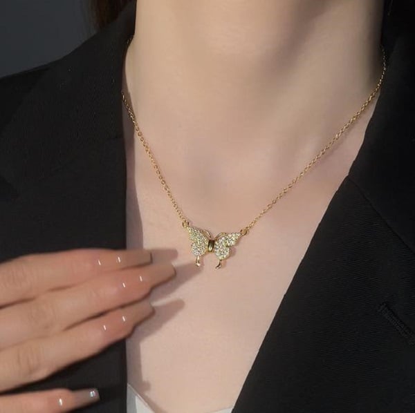 Magnetic Butterfly Patchwork Necklace