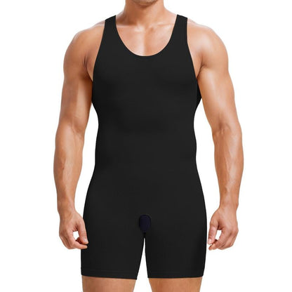 Men's Solid Scoop Neck Shapewear🏋️‍♂️
