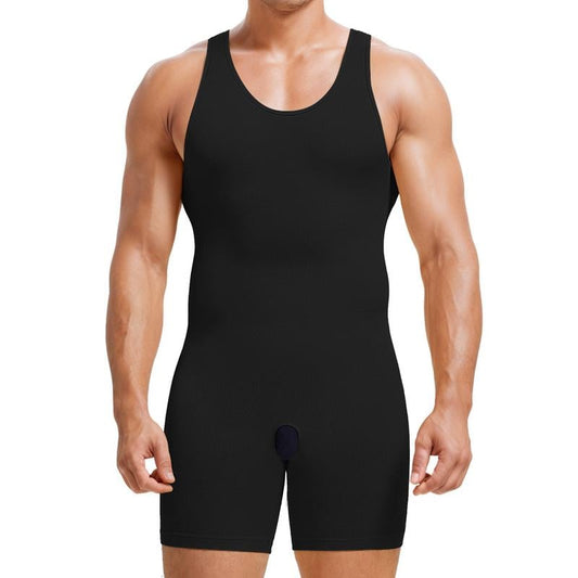 Men's Solid Scoop Neck Shapewear🏋️‍♂️