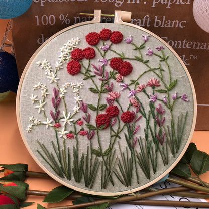 Perfect Gift - Embroidery Hoop Flower Kit for Beginner