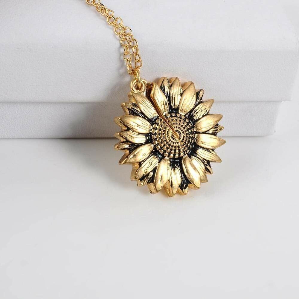 🔥🌞"You Are My Sunshine" Sunflower Necklace🌻(Double-sided engraving)