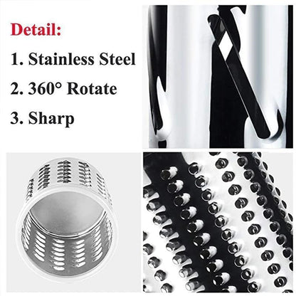 🧑‍🍳Kitchen Artifact --3 in 1 Rotary Cheese Grater Vegetable Slicer