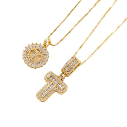 2 Pack - Initial Letter Pendant Necklaces