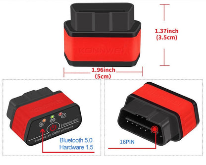 🚗OBD II Bluetooth 5.0 Adapter- Works for All OBD Compliant Cars 1996 & Newer