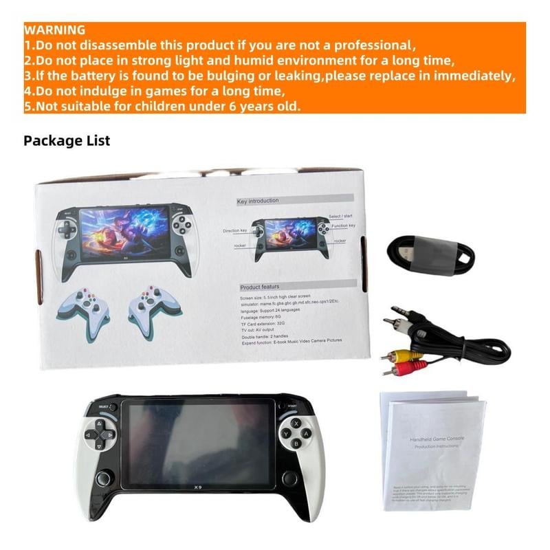 💥LAST DAY 49%💥OFF 5.5 Inch Screen Handheld Game Console-3000 Games