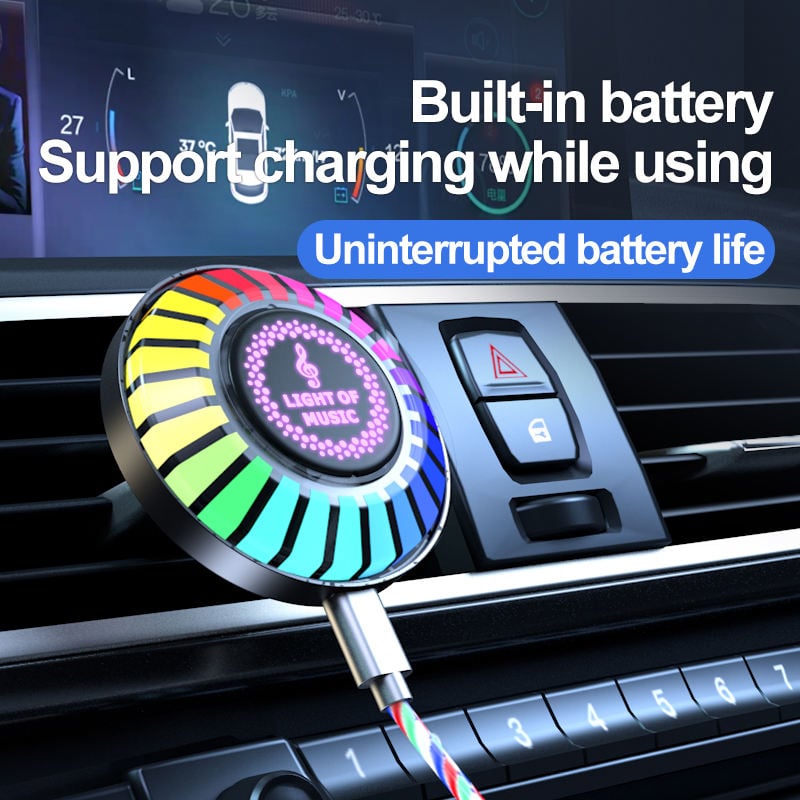🌈Car RGB LED Rhythm Ambience Light with Voice Control🚗
