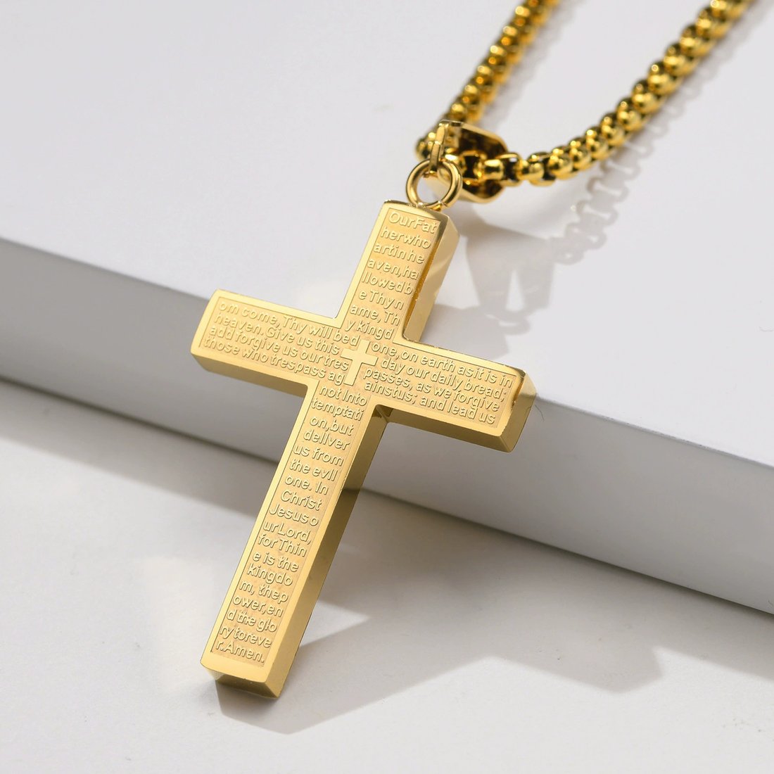 💖Last Day 49% OFF - ✝️Lord's Prayer Scibble Cross Necklace