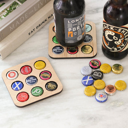 Wooden Beer Cap Collector Coaster