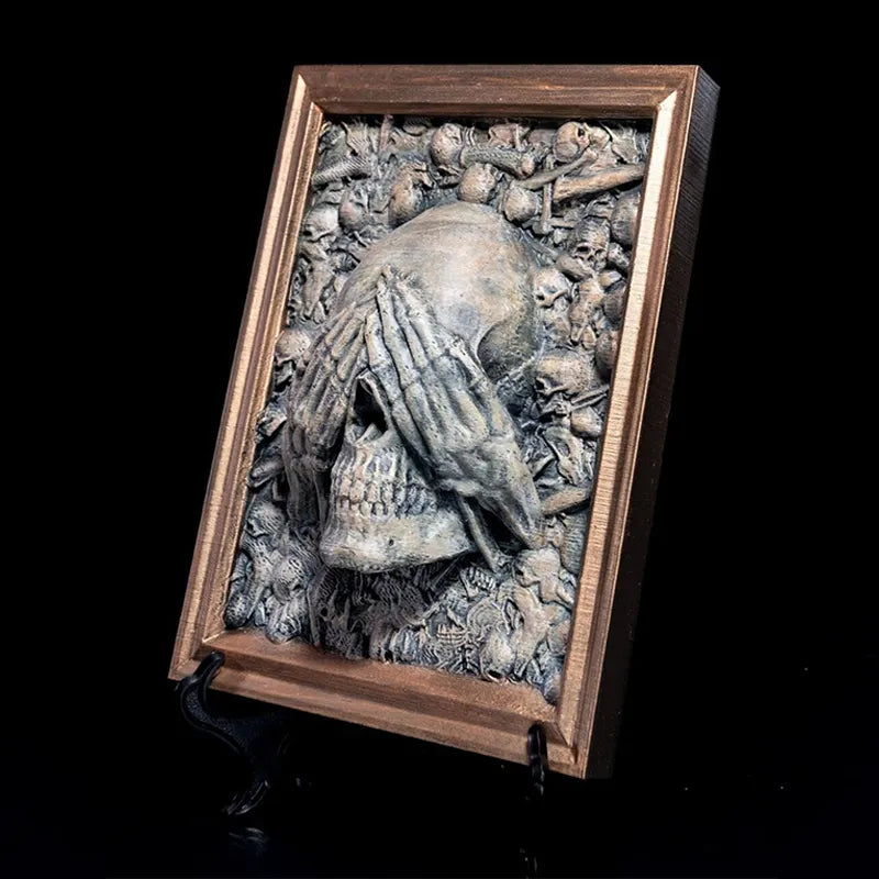 ☠Three Wise Skulls Picture Frame Decor
