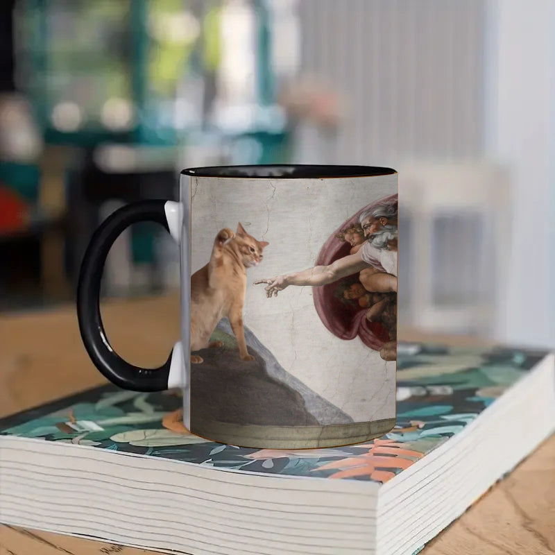 Vintage Funny Cat Art Mug