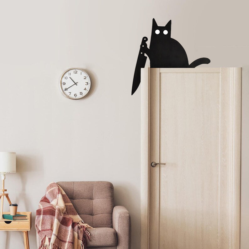 🌲2024 Christmas Hot Sale 🔥Bully Cat Door Frame Decoration