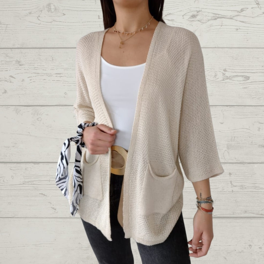 Thread 3/4 Sleeve with Pockets Cardigan