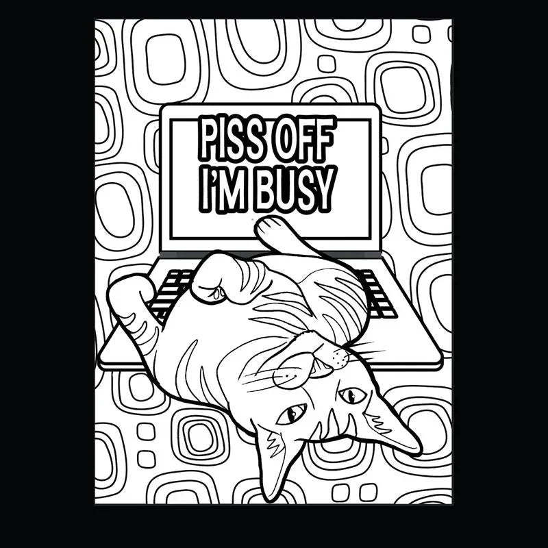 🐱Funny Kitty Memes Coloring Book For Adult Relaxation