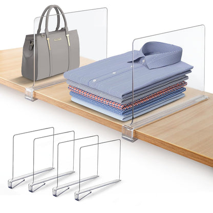 Acrylic Shelf Dividers for Closet Organization