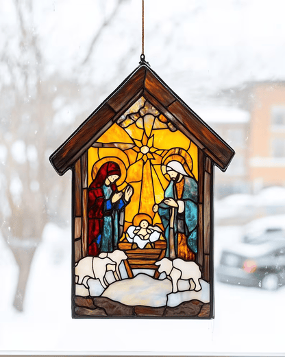 🎄2025 Christmas Home Decor-Nativity Jesus Christ Decoration Suncatcher