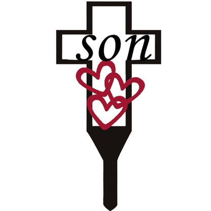 💖Cemetery Memorial Cross Stake for family member