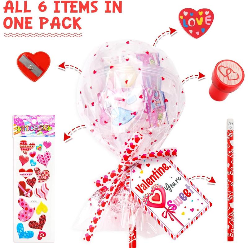 🎉Valentine's Day deals 49% OFF - Valentines Day Gifts for Kids - 24 Pack Giant Lollipop-Shaped Stationery Set🍭