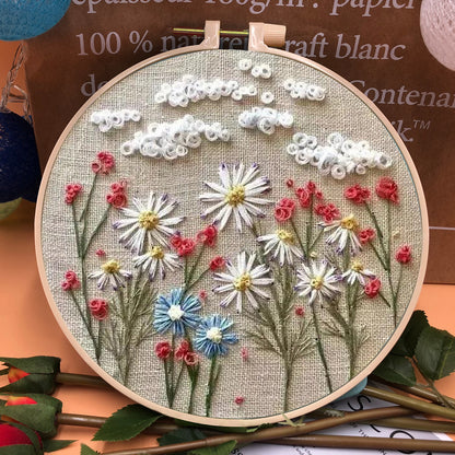 Perfect Gift - Embroidery Hoop Flower Kit for Beginner