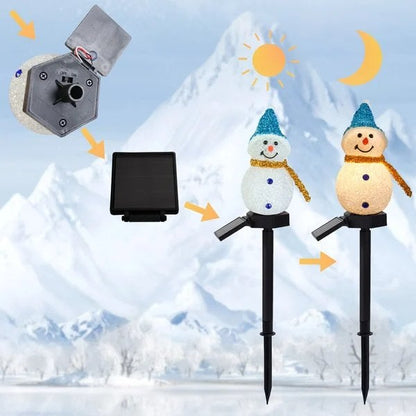 Waterproof solar snowman lamp