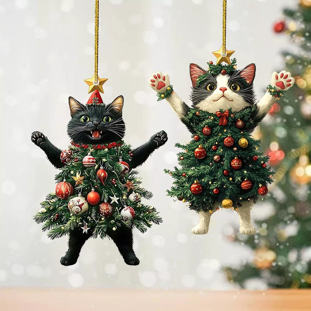 🔥Last Day Promotion 49% OFF🎁Funny Black and White Cats Christmas Ornament