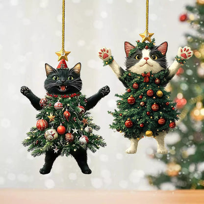 🔥Last Day Promotion 49% OFF🎁Funny Black and White Cats Christmas Ornament