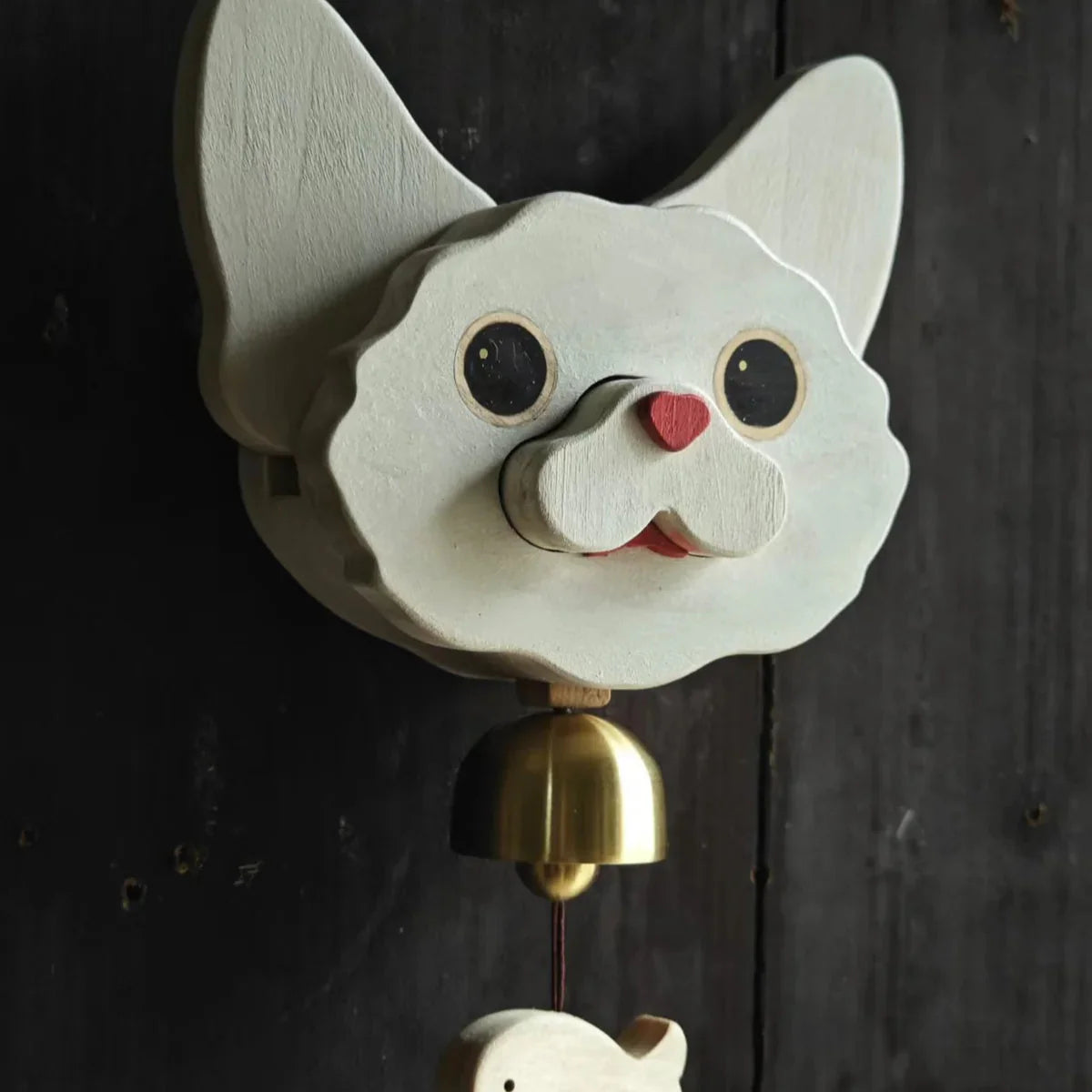 Wooden Shiba Inu Wind Chime Doorbell