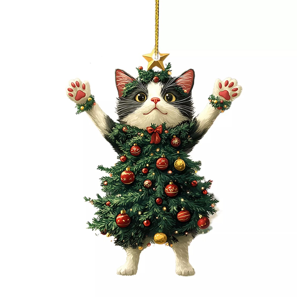 🔥Last Day Promotion 49% OFF🎁Funny Black and White Cats Christmas Ornament