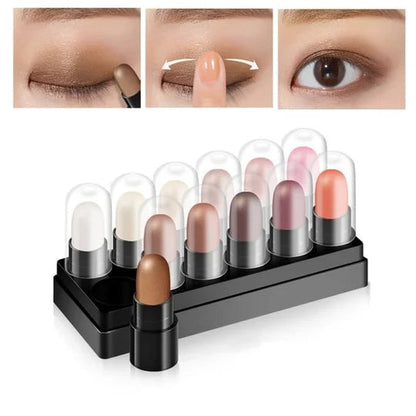 🎁2024 New Year Hot Sale🎁Eye pencil set 12 couleurs imperméable long lasting water Glitter Shimmer Eye Shadow Pen
