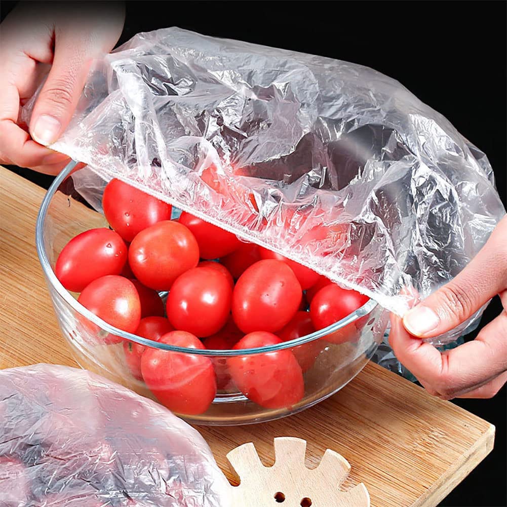 🥗100-500PCS Disposable Food Cover Wrap Plastic Elastic Stretch Food-Grade Fresh-keeping Film Bags Storage Kitchen Bowl Seal Lids