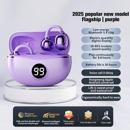 2025 New Arrival - Ear Clip Bluetooth Headphones with Touch Screen