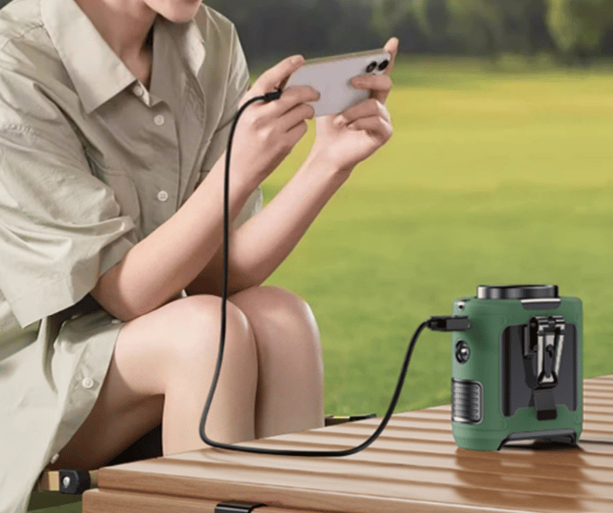 Portable Waist Clip & Neck Fan | USB Rechargeable with LED & Power Bank