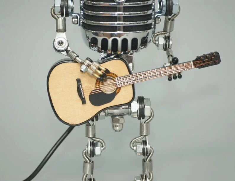 🎁Vintage Microphone Robot Desk Lamp - Get Free Guitar!!