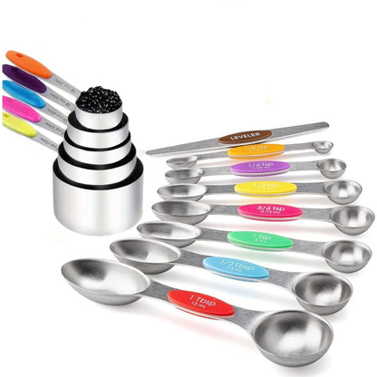 💖Welcome Fall With 49%OFF-Stainless Steel Magnetic Measuring Spoons Set