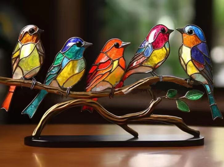🔥🔥Acrylic Birds on Branch Desktop Ornaments 🕊️✨