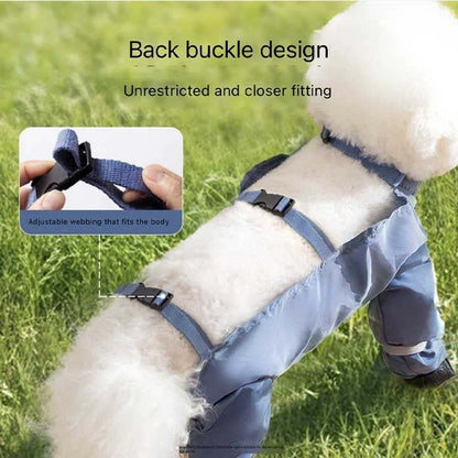 ✨New upgraded - Outdoor Dog Dust Proof Four Leg Pants Waterproof Dog Jumpsuit With Adjustable Buckle