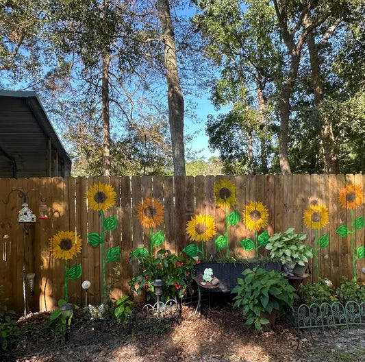 Sunflower🔥 Garden Fence Large Flower Stencils🌻DIY Decoration