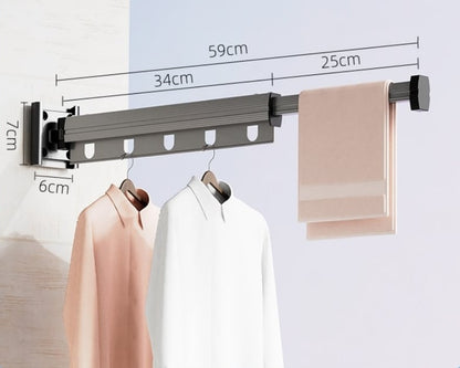 [Ready to use] Suction Cup Wall Mount Folding Clothes Drying Rack